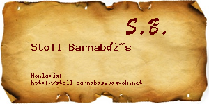 Stoll Barnabás névjegykártya